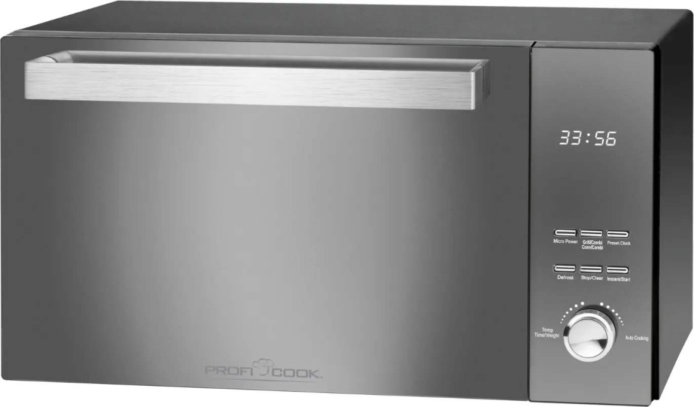 Mikrowelle 23L mit Grill schwarz Glas-Keramikboden ohne Drehteller