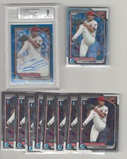 2024 Bowman Chrome Draft Chase Burns Blue Wave Auto /150 BGS 9 Mint