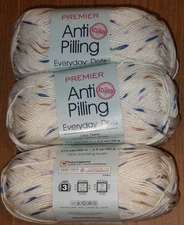 3 Skeins, Premier Anti Pilling Everyday Dots Yarn, 3.5oz/273 yds, Sleepytime