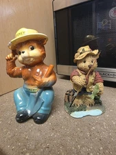 Coin Bank Smokey The Bear Anthropomorphic Ceramic 6" Tall Vintage (1960’s)