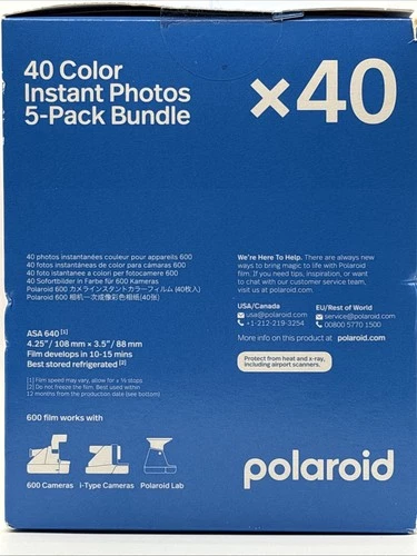 Polaroid Color Film for 600 Cameras 5 Pack 40 Pictures RARE image 4