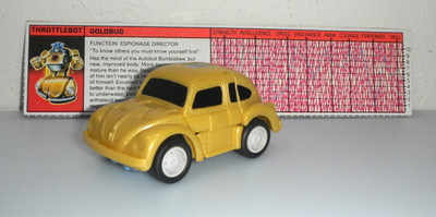 Vintage 1987 VW Goldbug Transformers G1 100% Complete Figure & Tech Specs Robot
