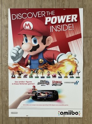 NINTENDO amiibo HUGE Video Game Store Display Banner Sign 2014 MARIO Promo 33x48