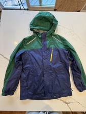 LL Bean Youth 10/12 Fleece Lined Rain Jacket. Excellent Condition 