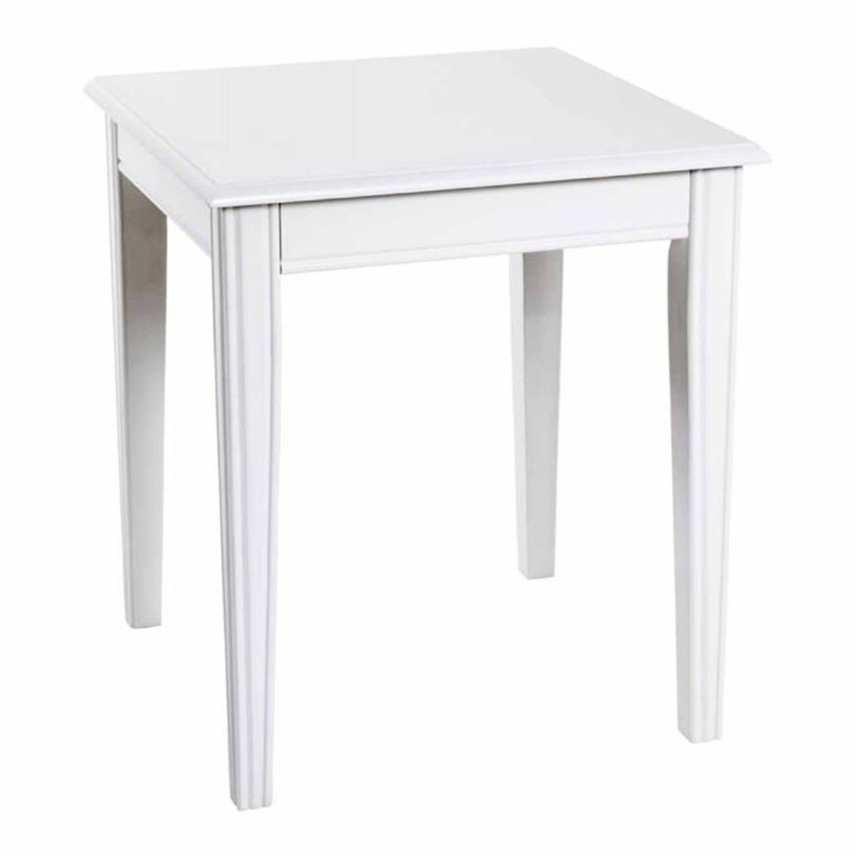 Table d'appoint carrée Elsa 51cm blanc en bois pour salon