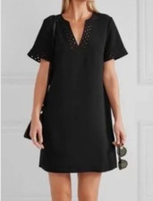 Madewell Ballad Tunic Shift Dress Womens Size 6 Black Short Sleeves Minimalist