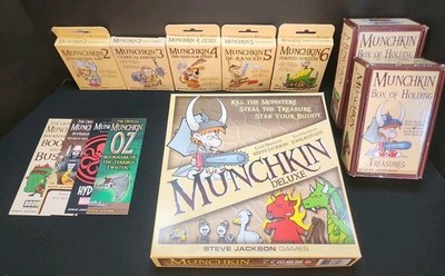 Steve Jackson Games Munchkin Deluxe SJG1483 1st Edition With Several Expansions!