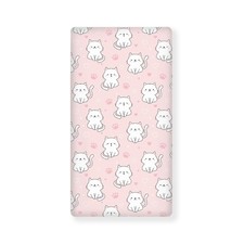 Pink Cats Fitted Baby Crib Sheet Animal Toddler Bedding Mat 52x28x8 Inch