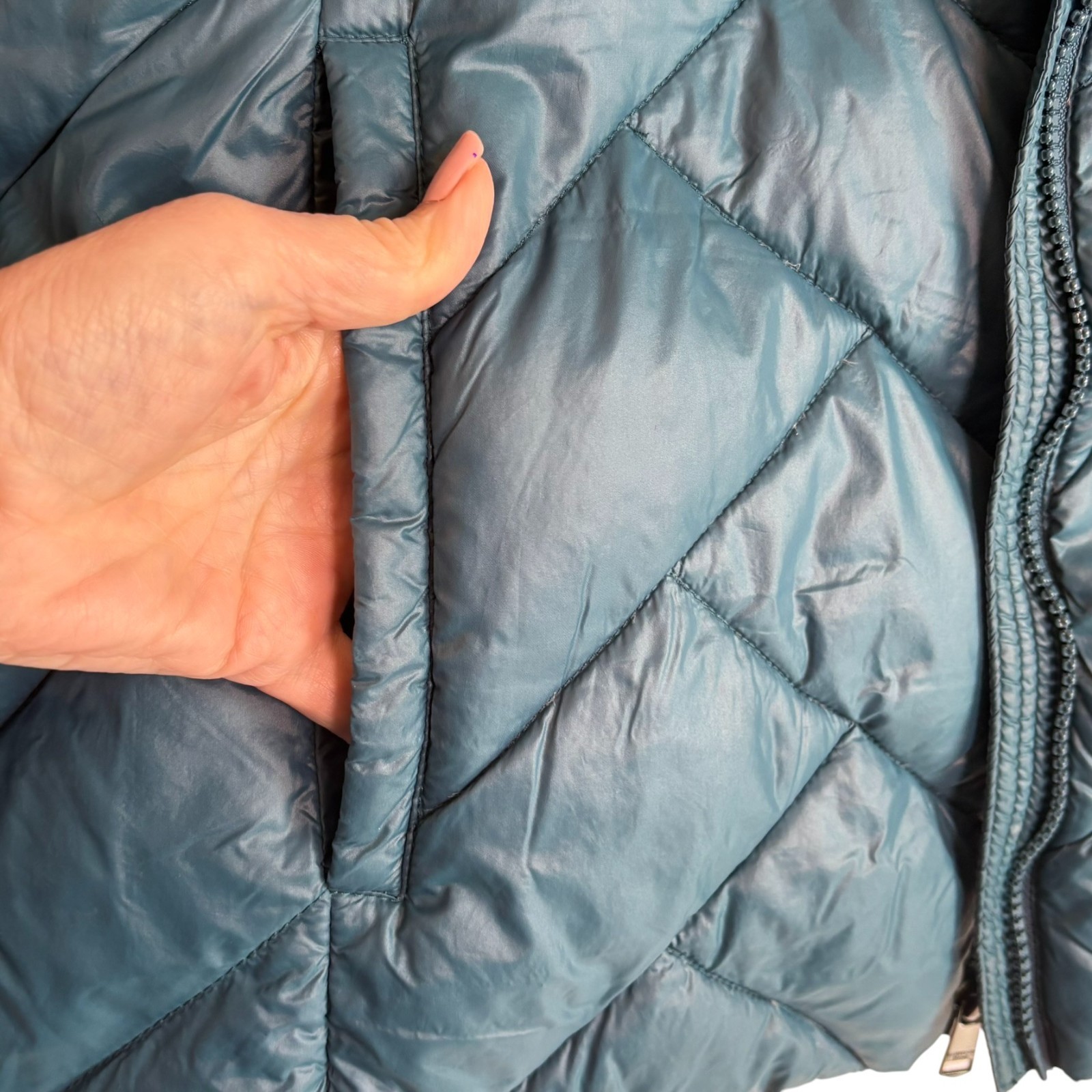 Lightweight Packable Down Puffer Jacket  XL Teal … - image 4