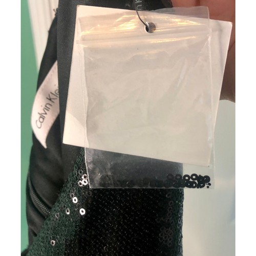 NWT Calvin Klein Black Sequin Straight Skirt Knee Length Back Zipper - Size 4 - Picture 6 of 9