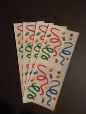 Creative Memories Lot of Four Studio Stickers 2" x 5" Black And White Swirl