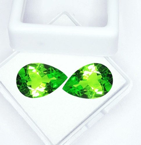 Natural Peridot Pair 8-10 Ct Loose CERTIFIED Gemstone Transparent Peridot PS06 - Picture 2 of 12