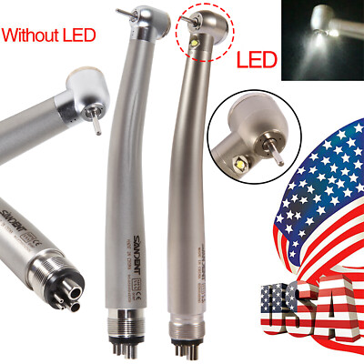 Dental LED E-generator Fast High Speed Handpiece Turbine Push Button 4Holes USA