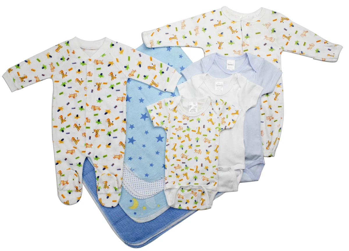 Boy 100 Cotton Newborn Baby Boy 9 Pc Layette Baby Shower Gift Set