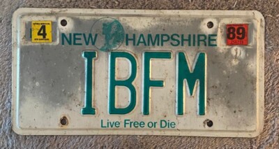 New Hampshire VANITY License Plate IBFM