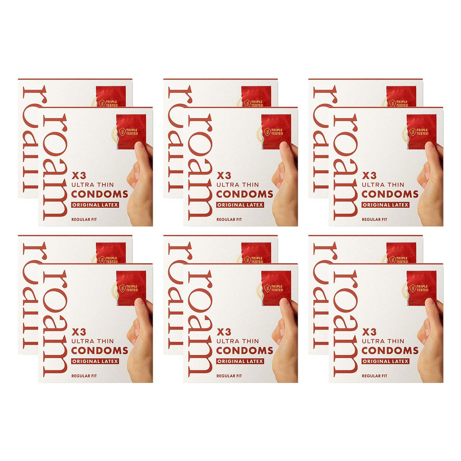 36x Roam Original Latex Condom - Safer Sex & Contraception Regular Fit (3x12 pk)