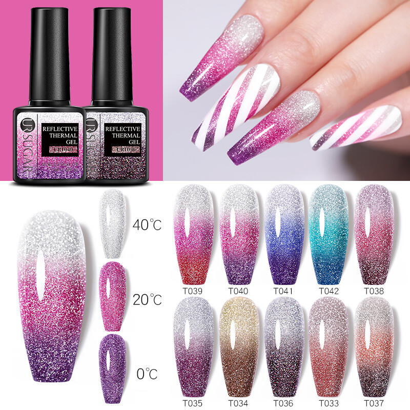UR SUGAR Reflective Glitter Thermal Gel Polish UV LED Nail Color