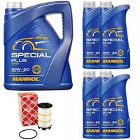 MotoröL Set Mannol 10W-30 Api Sn 9 Liter + ÖLfilter FüR Audi A6 Avant 4.2 Fsi