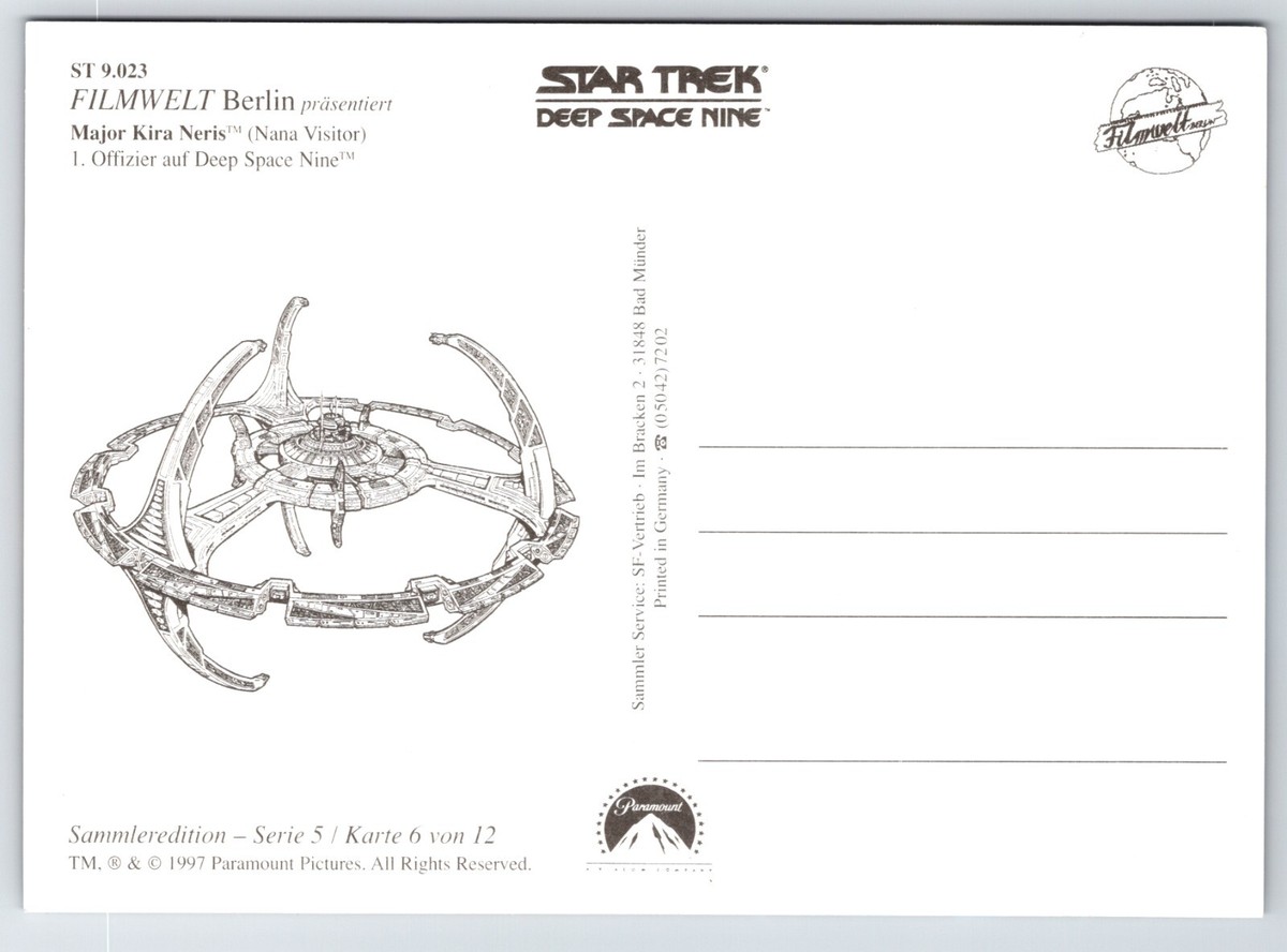 Postcard Major Kira Neris Bajoran Star Trek Deep Space Nine DS9