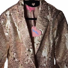 Sugar Thrillz Pink Brocade Eternal Elegance Jacket Large