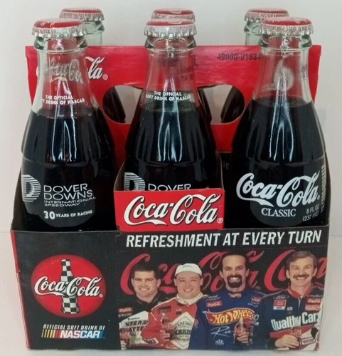 Coca Cola Bottles NASCAR Dover Downs 6 Pack 30 Years of Racing VTG 1996 Unopened