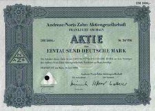 ANZAG Andreae Noris Zahn AG 1988 Frankfurt Main Nürnberg Franken Pharma 1000 DM