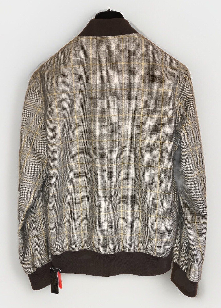 Richard James Wool Houndstooth Lightweight Bomber Jacket Brown M Slim RRP £490 image 2