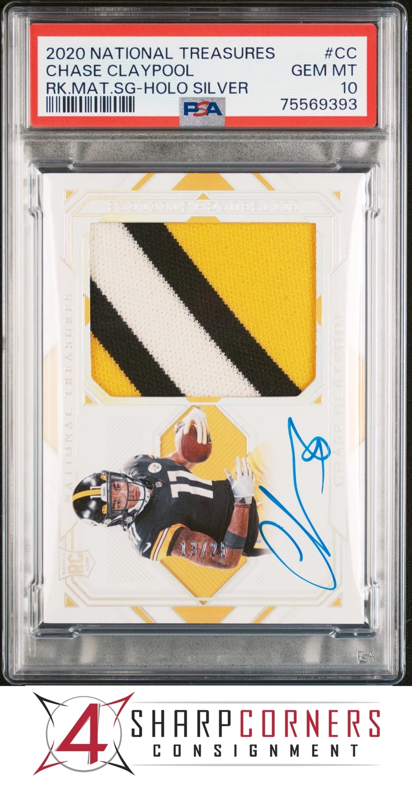 Chase Claypool Panini National Treasures Rookie Material Signatures #CC Holo Silver