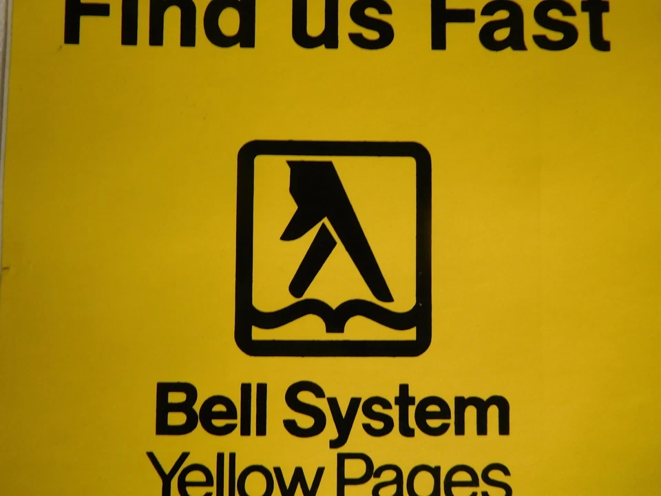 2 Rare ~ Bell Systems Sticker ~ Find It Fast ~ Bright Yellow ~ Great Prop! - Image 3 of 4