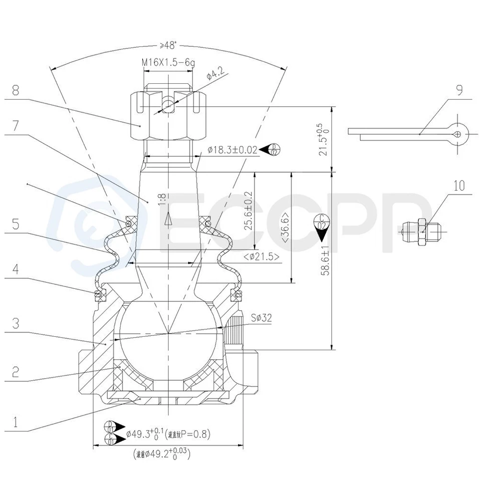 12x Front Ball Joints Tie Rods Sway Bars Fits 1998-2000 01 2002 Lincoln Town Car - Image 2 of 4
