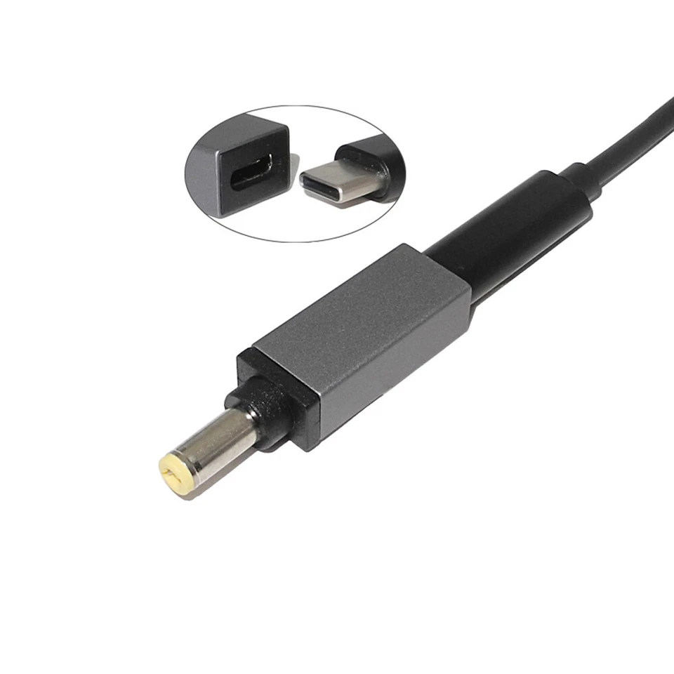 Adaptador PD USB tipo C a 5,5 x 2,5 mm DC punta adaptador de corriente para Asus Acer Lenovo Foto 3 de 4