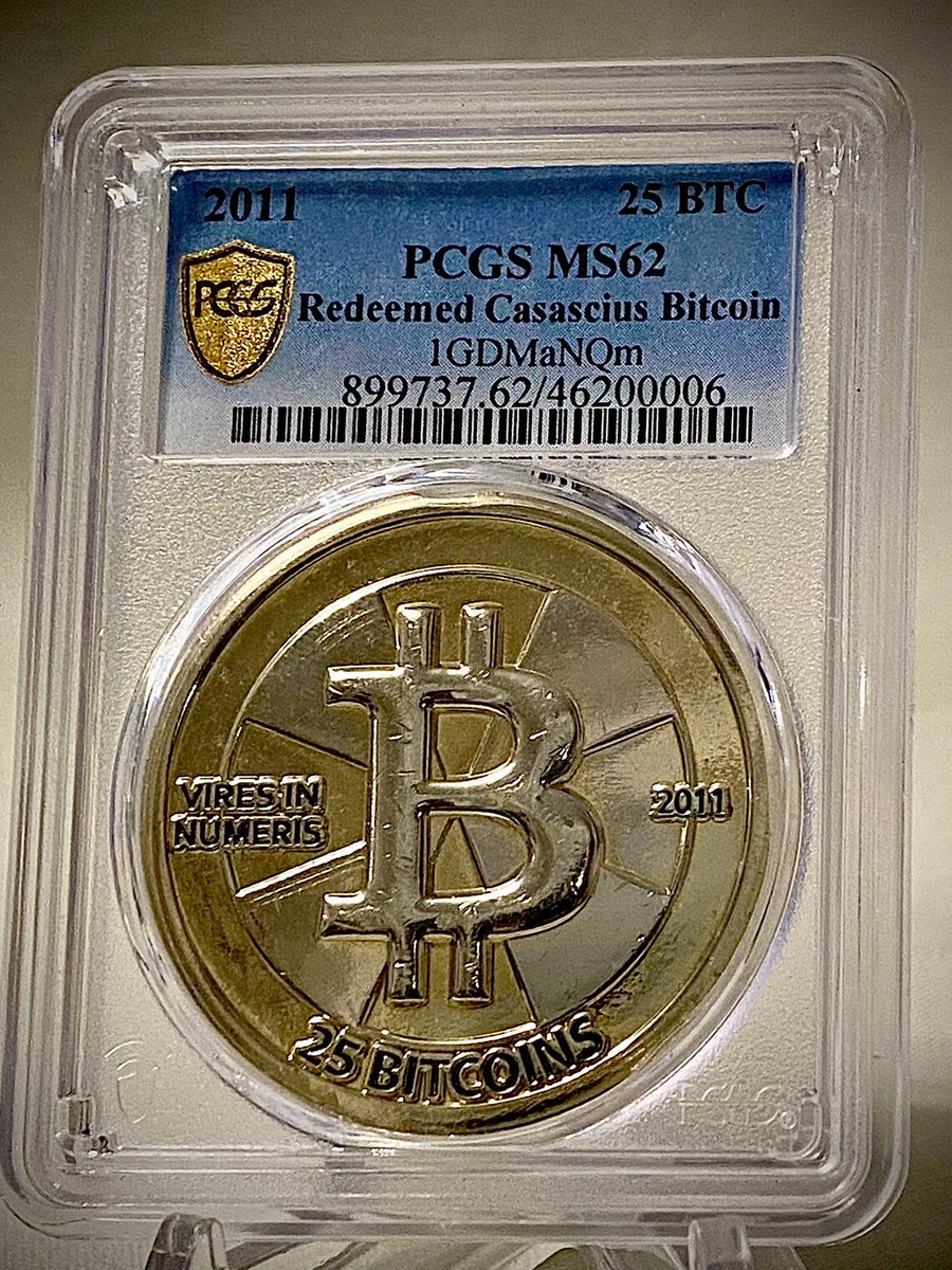 2011 Casascius 25 Bit Coin -Redeemed w/Key&Holo PCGS Graded Authentic BTCC  Titan | eBay