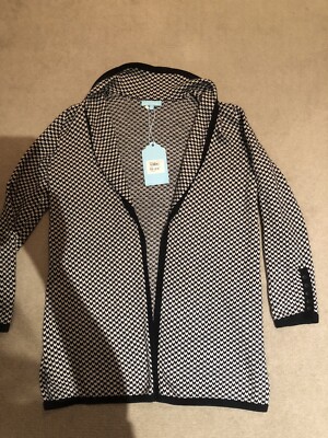 Blue Illusion Wool Cashmere And Cotton Blend Cardigan Brand New With Tags