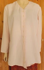 Notations Blouse Womens Sz 10 100% Poleyester Long Sleeve Button Down 