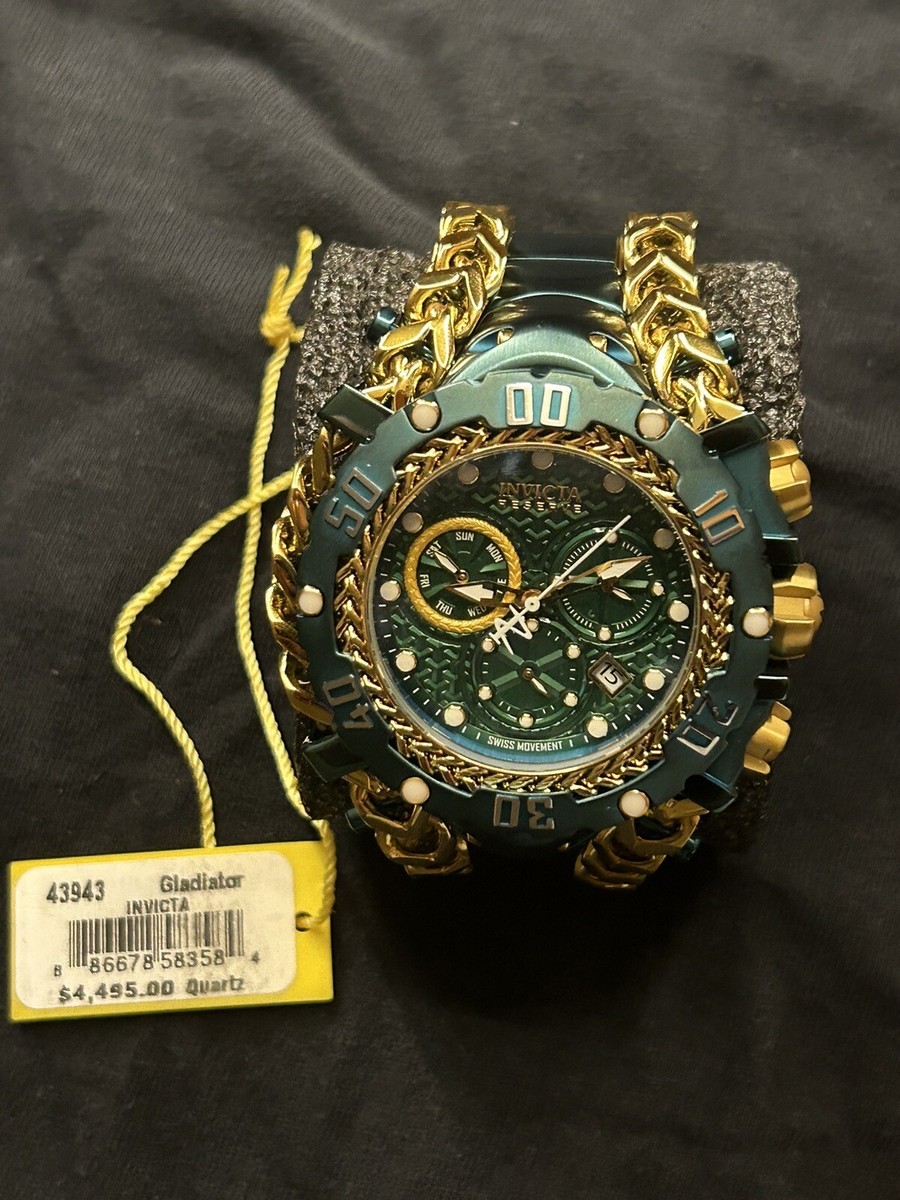 Invicta Gladiator Chronograph Quartz Green Dial Men's Watch 43943