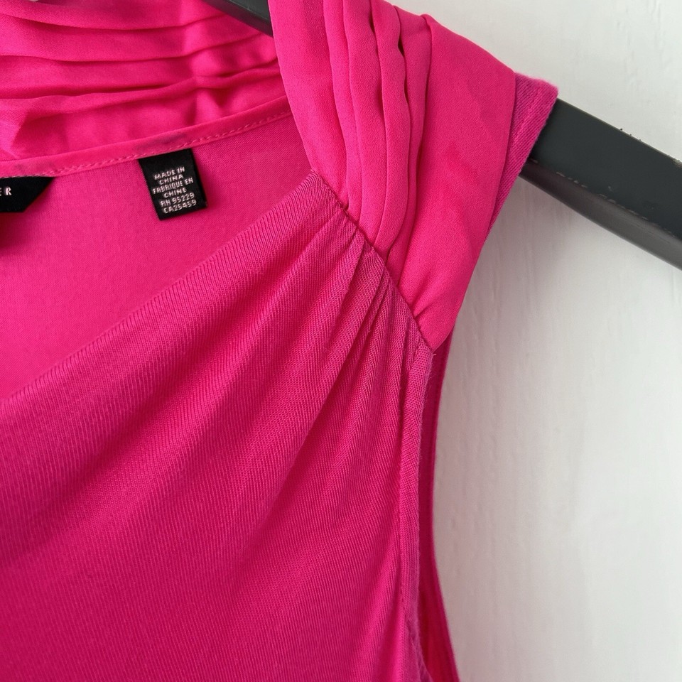 Ted Baker Cerise Pink Top UK 6 Silk Jersey Cowl Neck Sleeveless