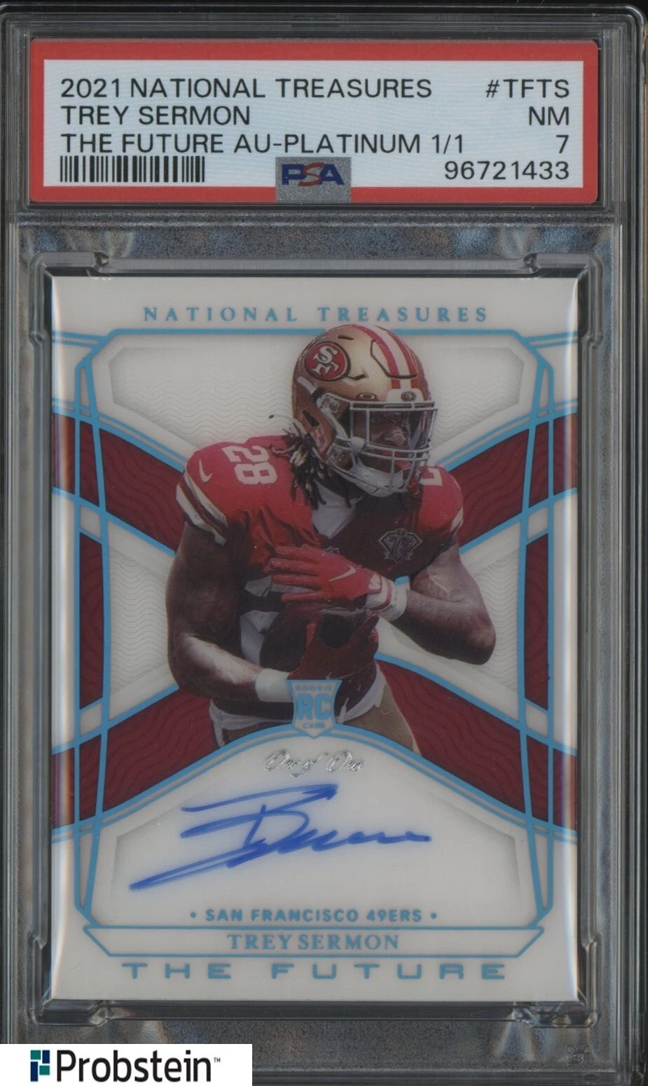 Trey Sermon Panini National Treasures the Future Autographs #TFTS Platinum 1/1