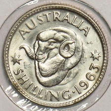 Australia 1963 Shilling Merino ram 299148 combine shipping