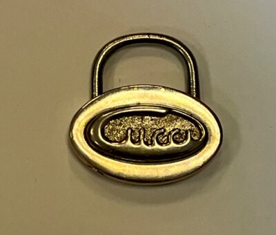 Vintage Gucci Silver & Goldtone Metal Padlock Key Chain Pendant