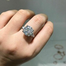 3Ct Round Cut Lab Created Diamond Solitaire Engagement Ring 14K White Gold Over