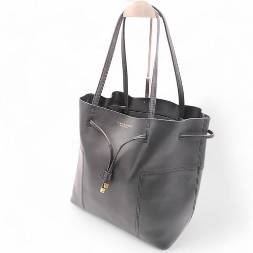 TORY BURCH Block-T Vachetta leather Bucket tote bag From Japan