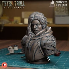 Female Armoured Fighter Paladin Bust Miniature | D&D DnD