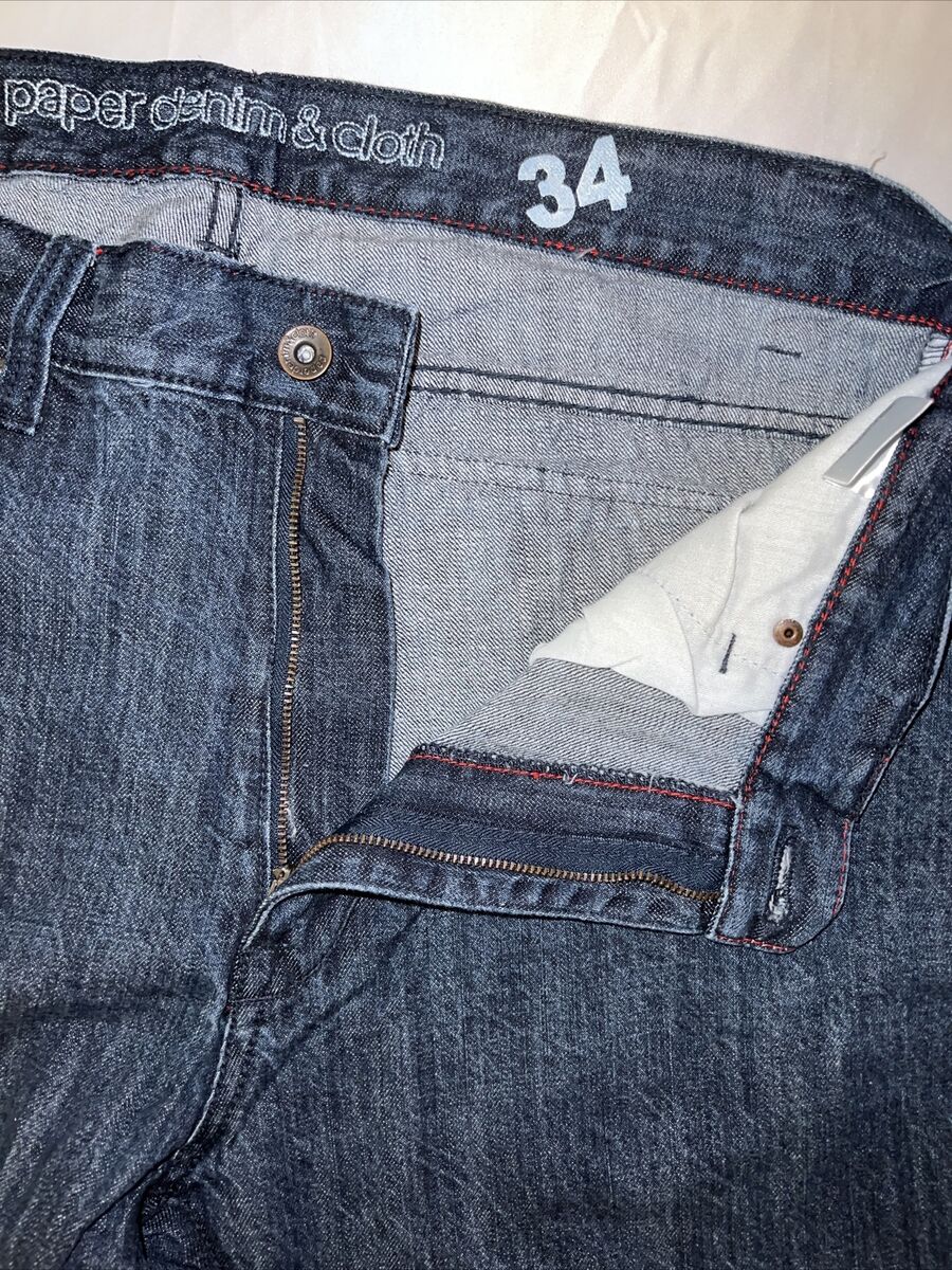 Paper Denim & Cloth Mens Jeans 34x33 Dark Wash Cotton Paper Denim & Cloth Mens Jeans 34x33 Dark Wash Cotton