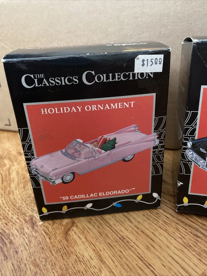Enesco Cadillac, Thunderbird, Corvette caixa de enfeite de Natal coleção clássica - Imagem 3 de 4