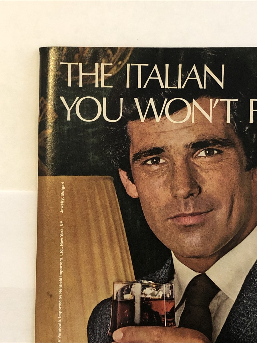 1980 Martini Rossi Vermouth PRINT AD On Rocks - Italian You Won't