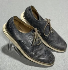 Cole Haan Original Grand.OS Wingtip II Oxford Blue/Grey Leather Size 9 C21233