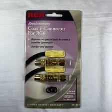 RCA RG6 Crimp On Coaxial F-Connector 2 Pack DT60CF      New Sealed