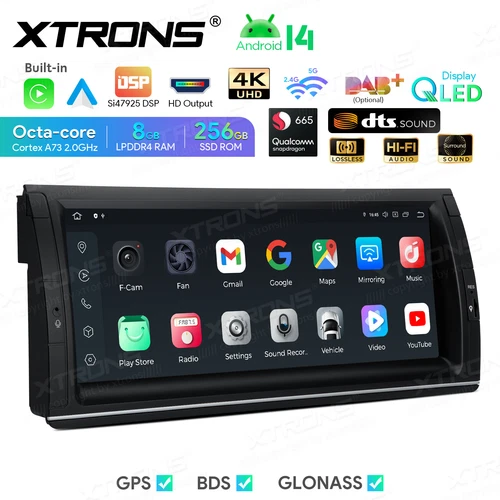 8-Core Android 14 8+256GB CarPlay Stereo GPS Nav For BMW X5 E53 10.25" QLED IPS