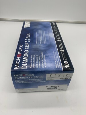 Ansell Microflex Diamond Grip Small Powder-Free Latex Glove 100 CT