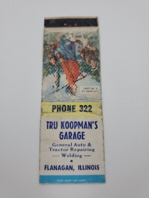 Tru Koopman's Garage Flanigan Illinois Matchbook Cover